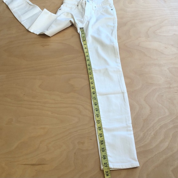 Madewell 9 High Rise Skinny Jean White Cotton Women Size 23. - Picture 11 of 12